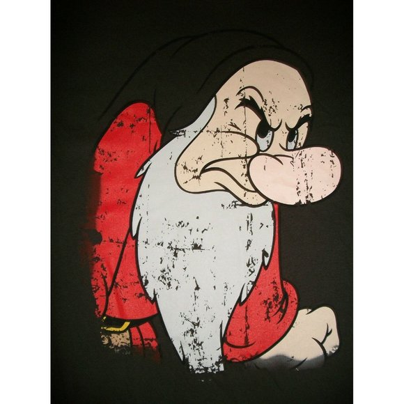 Disney Distressed Grumpy 7 Seven Dwarfs Brown T-shirt Snow White Small - Picture 1 of 9